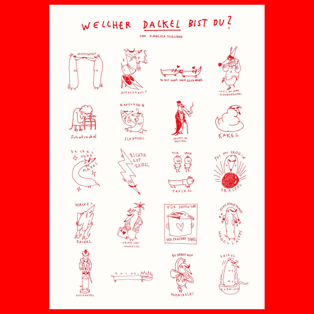 Dackel Plakat von myobscurevisions und Gianluca Scigliano