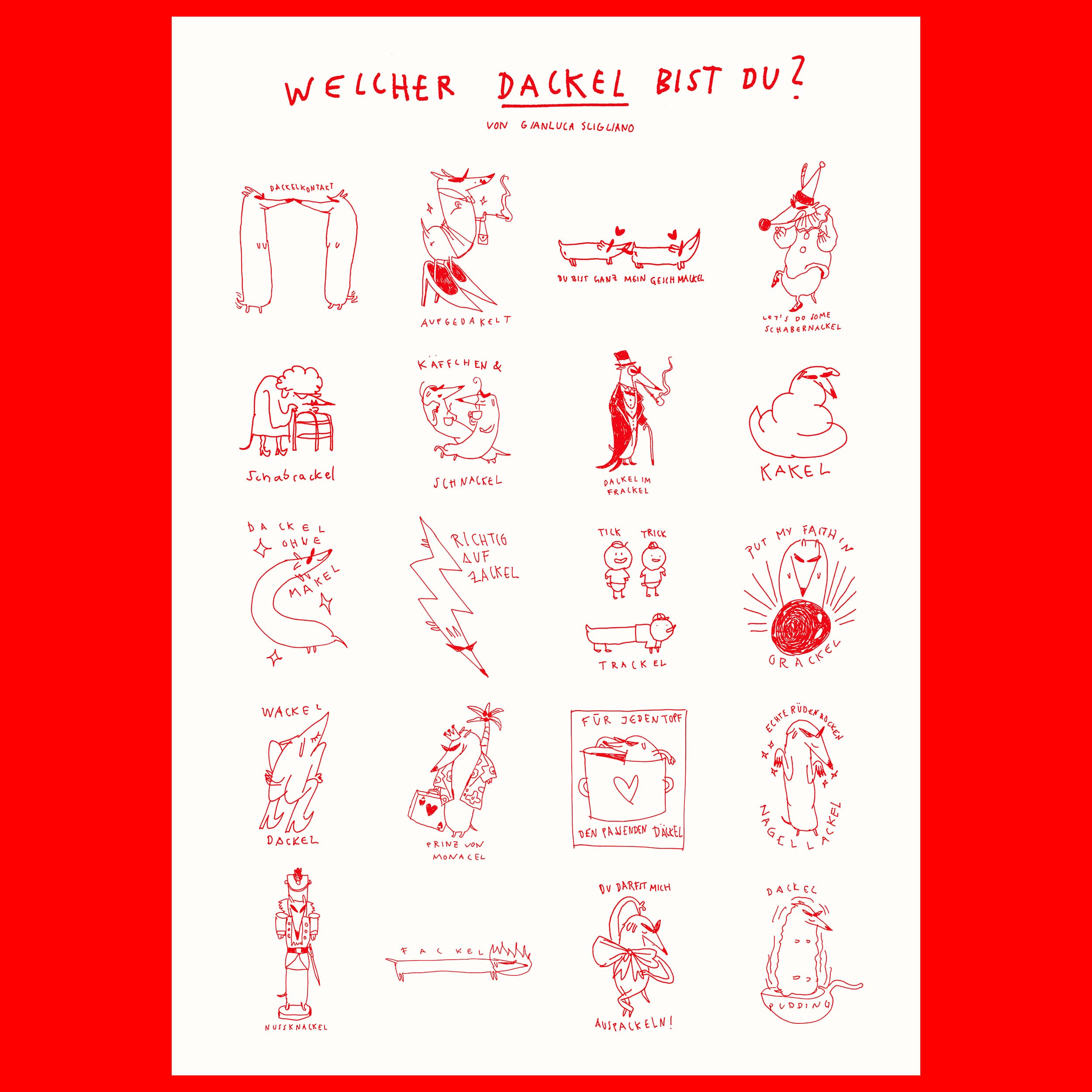 Dackel Plakat von myobscurevisions und Gianluca Scigliano